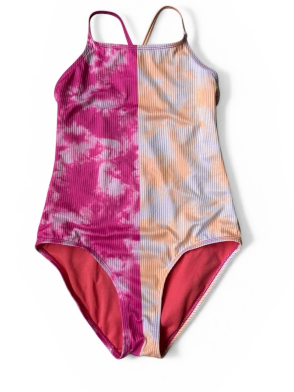 🎆🎇3for$9 Girls Pink and Orange Tie-Dye Swimsuit